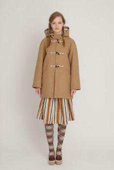 AW1213 WOOL MELTON FUNDAMENTAL DUFFEL COAT - GREEN - Other Image